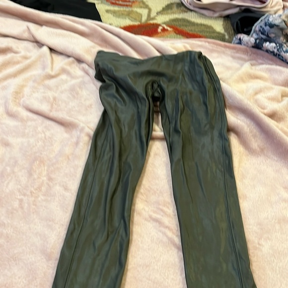 Spanx faux leather olive size small - Picture 1 of 3